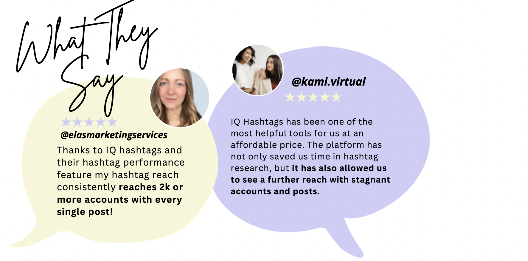 testimonials iq hashtags reviews