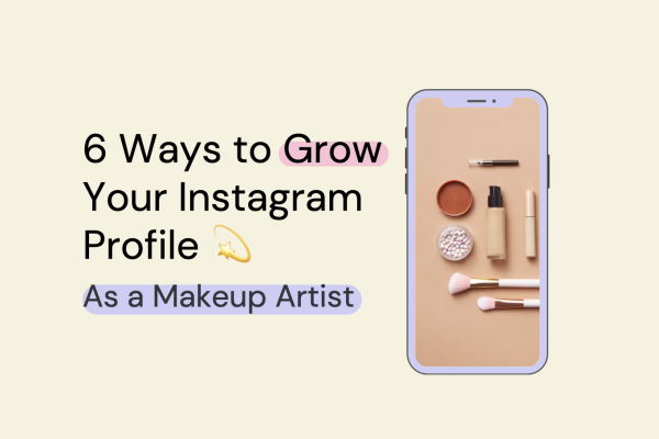 makeup artist instagram, graphic design with big text: how to grow on instagram as a make up artist