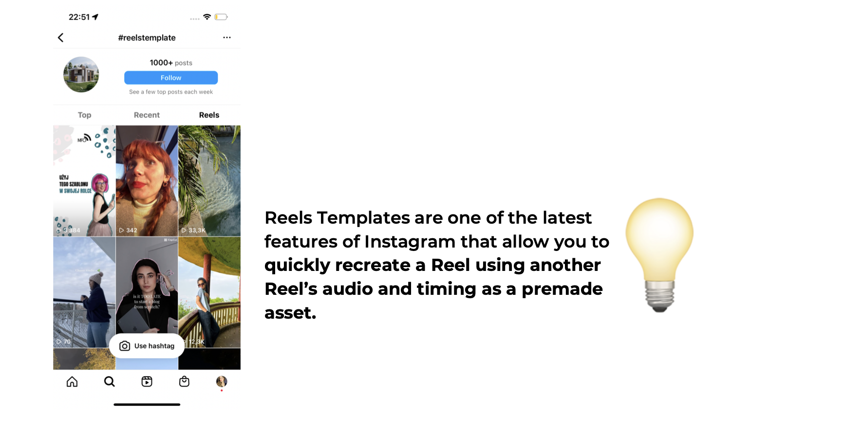 graphic with tips about how to use instagram reels templates