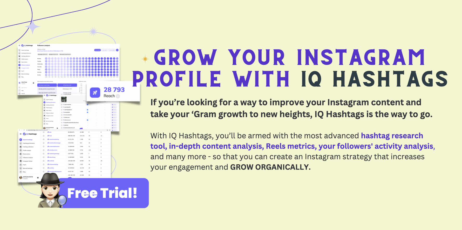 grow your instagram profile with iq hashtags tools