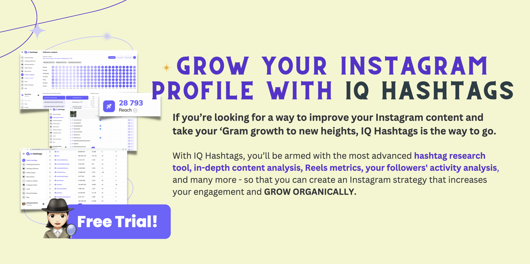 screenshot explaining how to grow organically on instagram