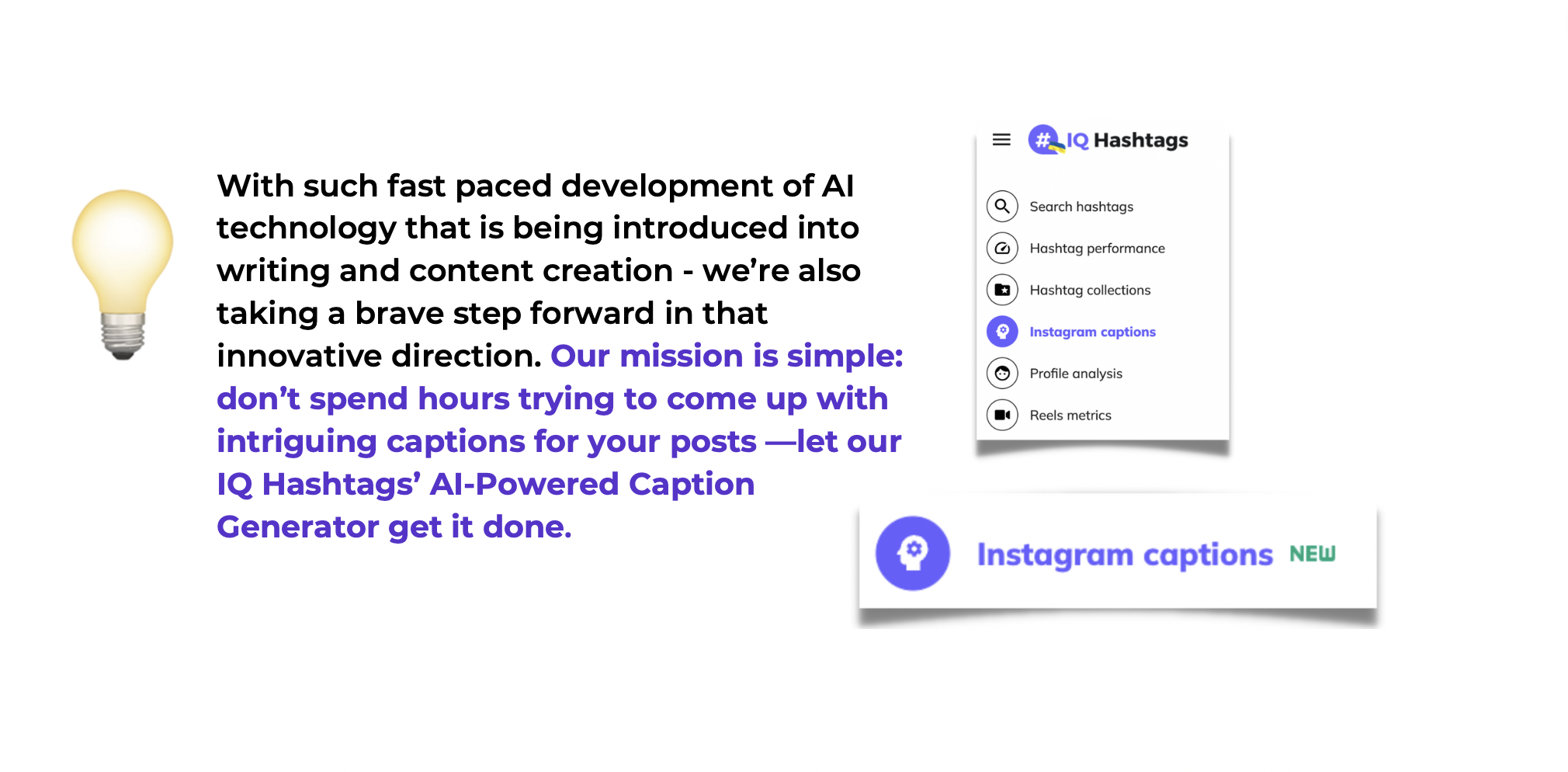 graphic explaining how to use ai powered tools to generate instagram content
