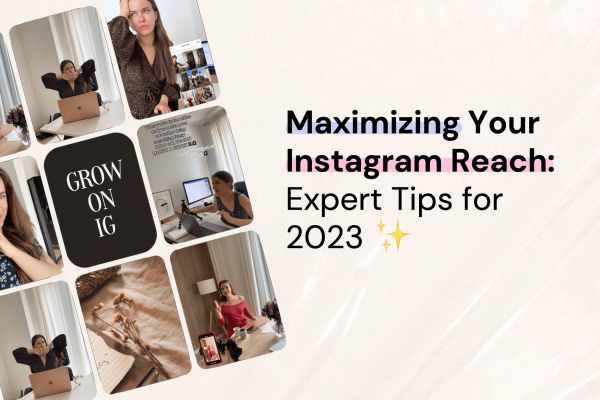 screenshot with big title: how to maximise instagram reach in 2023