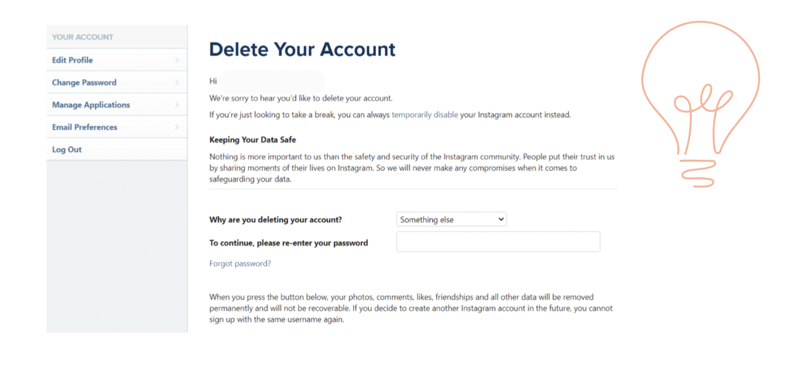 how to delete my instagram profile 