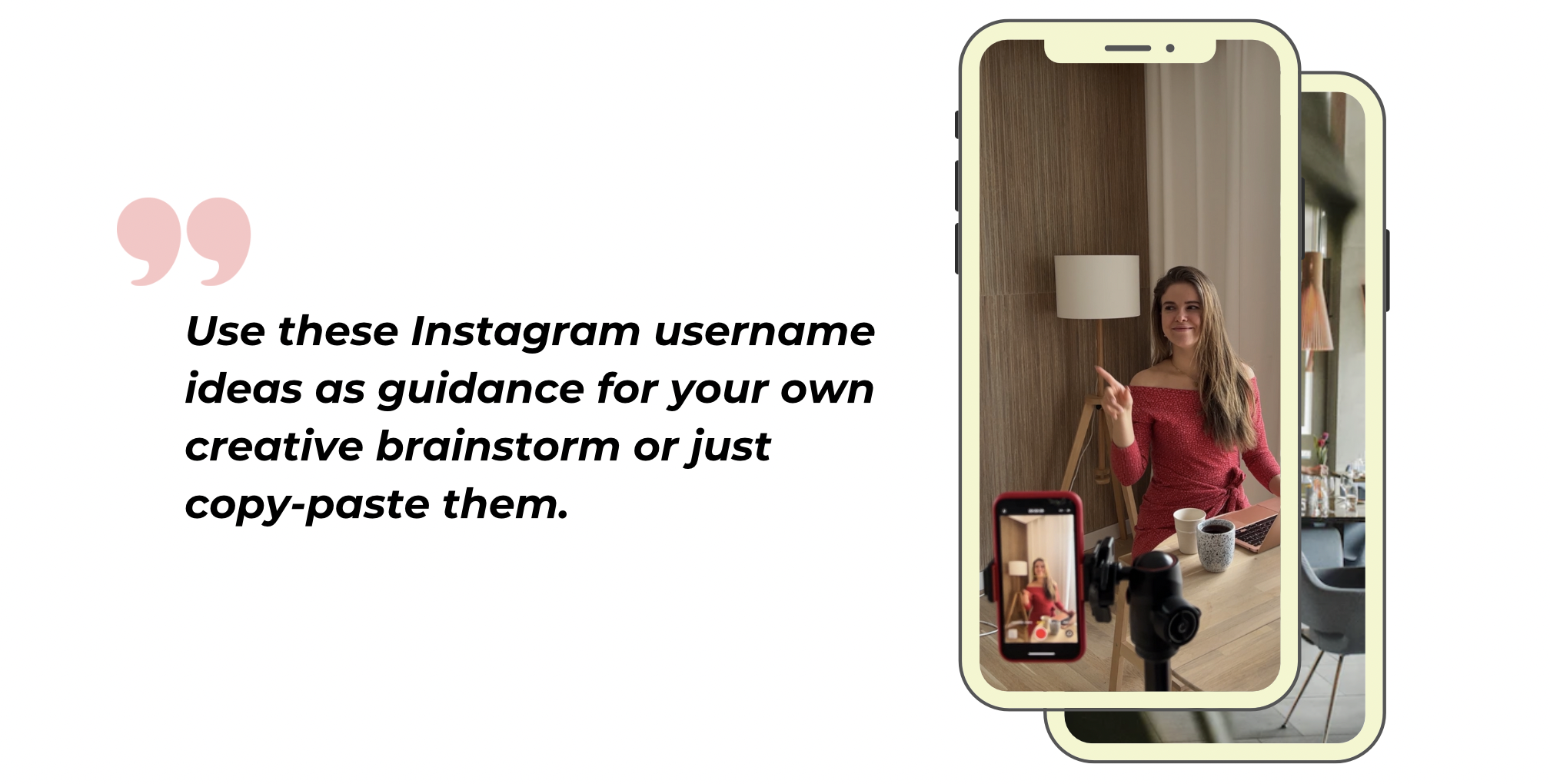 Graphic with quote explaining how you can use Instagram username ideas