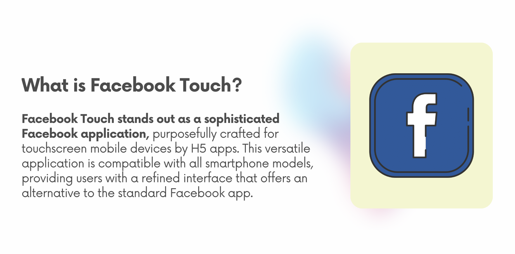 Explanation of Touch on Facebook - What is Facebook Touch?